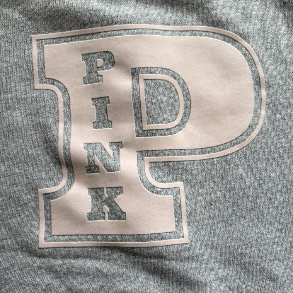 Victoria's Secret PINK Hoodie & Jogger Set Gray Size Large Pullover Sweatpants - Picture 4 of 16
